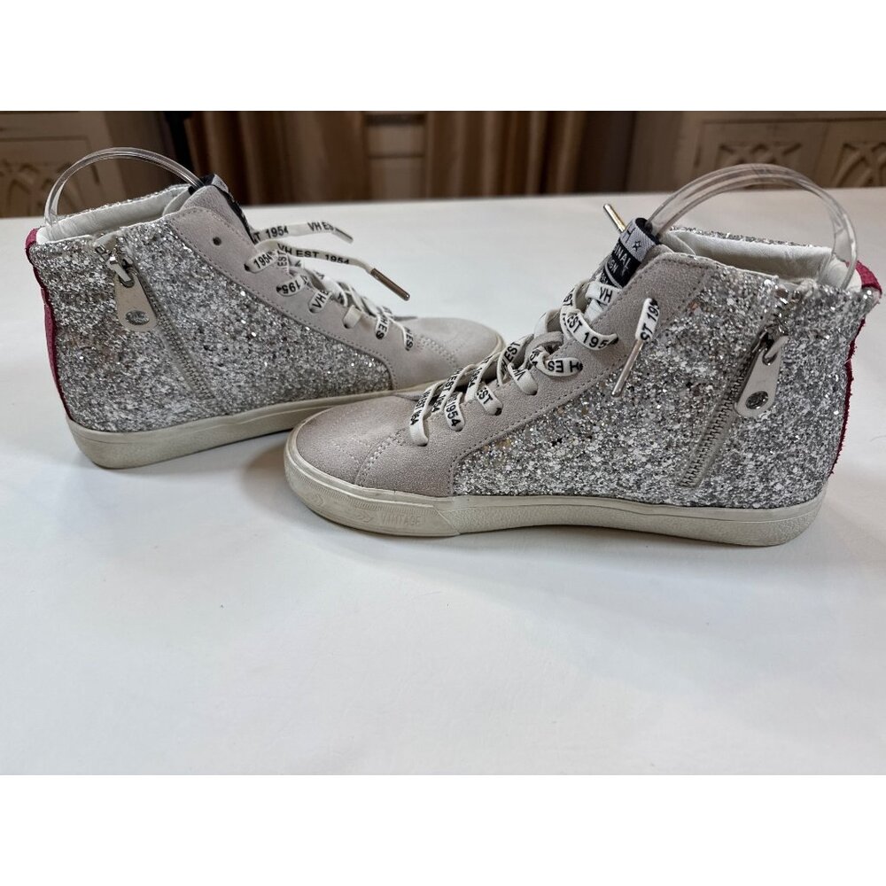 Vintage Havana Silver Glitter Ray High-Top Sneakers Sz 7 Womens - Picture 4 of 8